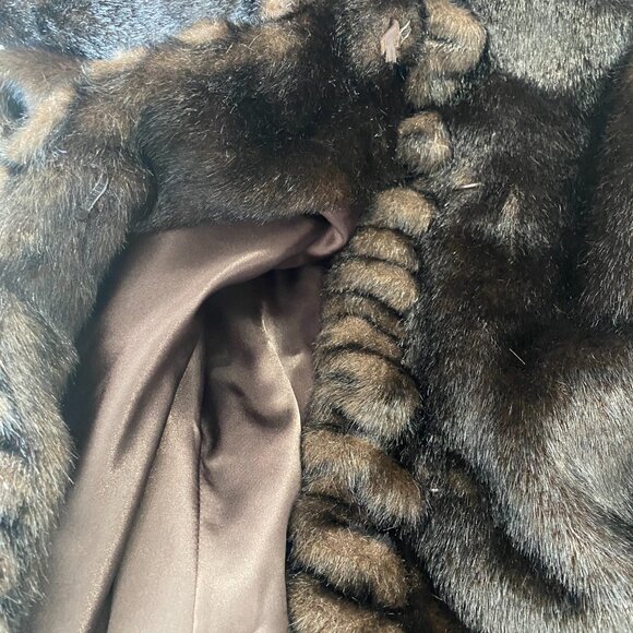 Jones New York Women’s Full Length Faux Fur Long Sleeve Pockets hooded Coat Sz M - Picture 14 of 14